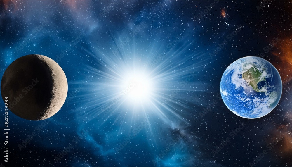 Obraz premium The Majestic Dance of Sun, Moon, and Earth