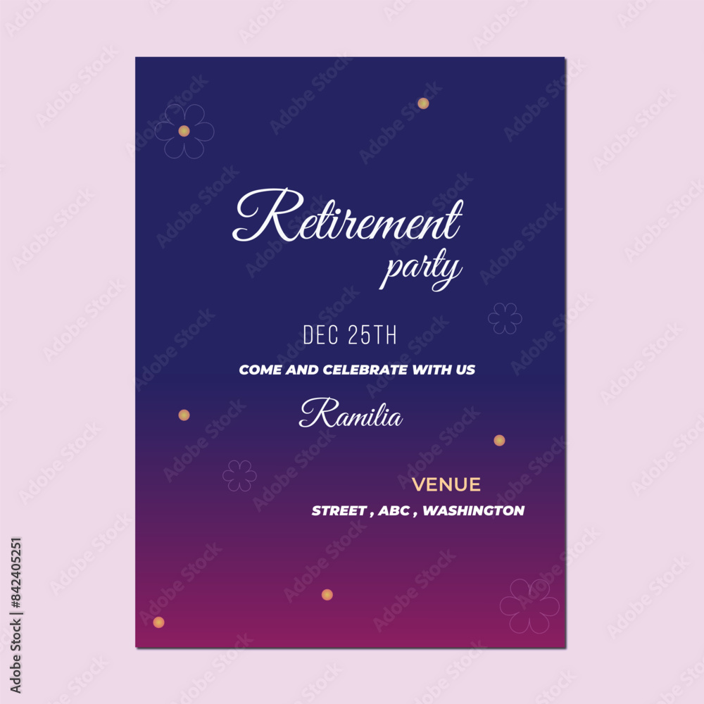 Happy retirement party invitation
Happy retirement party invitation