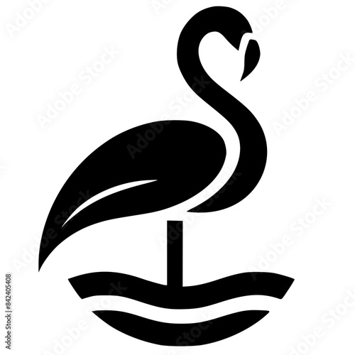 Simple flamingo bird logo silhouette