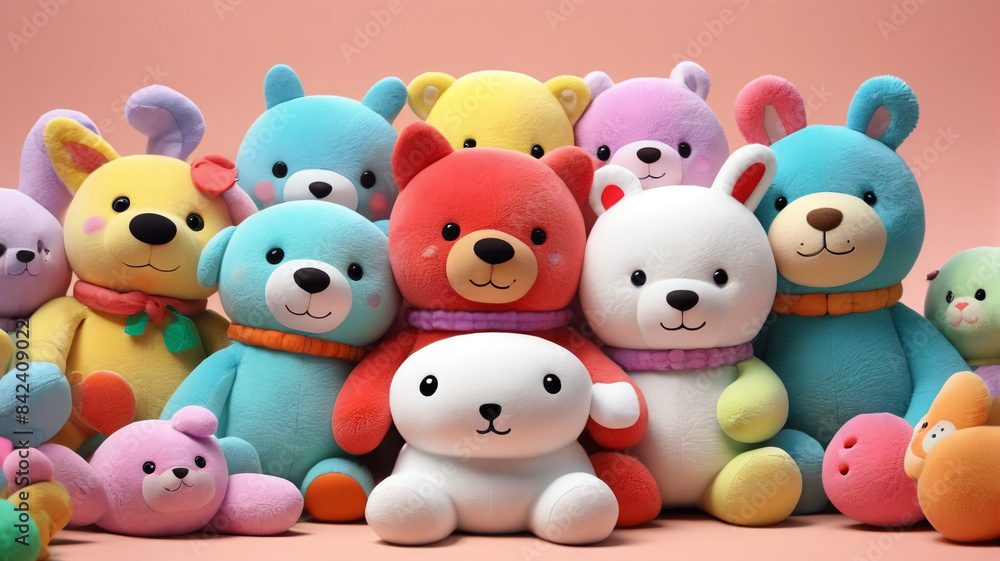 Immersing in the world of jolly plush buddies, where every squeeze and snuggle brings forth giggles and giggles of joy, Generative AI Immersing in the world of jolly plush buddies, where every squeeze and snuggle brings forth giggles and giggles of joy, Generative AI
