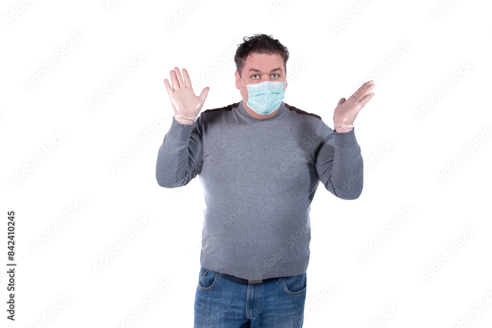 Taking care of your health. A man and a cold. White background. Taking care of your health. A man and a cold. White background.