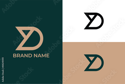 initial letter D lineart logo, letter D bloom logo, flying bird logo, bird mascot, bird abstract lineart logo, hand dove abstract logo, letter D triangle shape  photo
