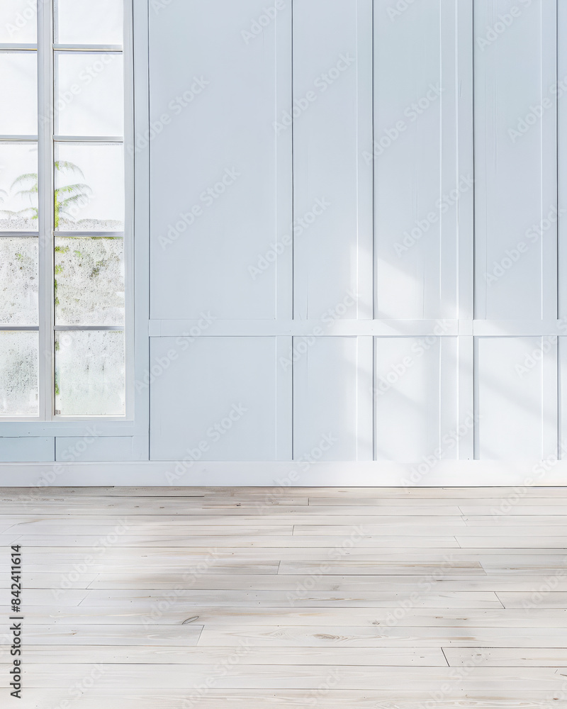 Fototapeta premium Wall panels in a interior design composition in Scandinavian style with copyspace. Home interiors composition.