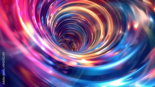 Colorful vortex energy, cosmic spiral waves, and multicolor swirl explosion, Abstract futuristic digital background wallpaper