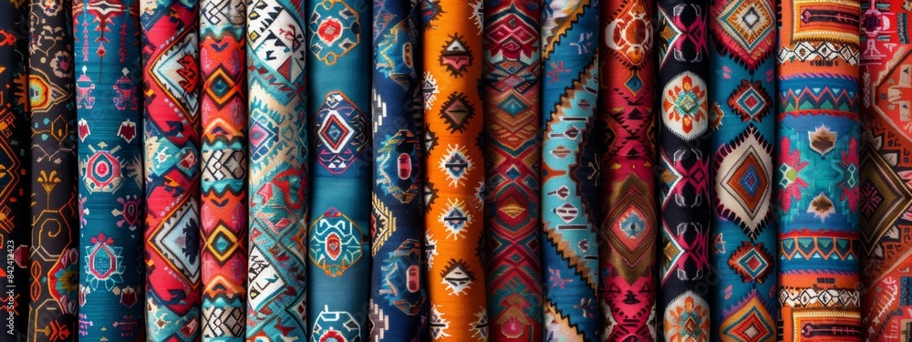 Patterns inspired by Tajik Pamiri textiles, featuring geometric designs and vibrant color combinations. Patterns inspired by Tajik Pamiri textiles, featuring geometric designs and vibrant color combinations.