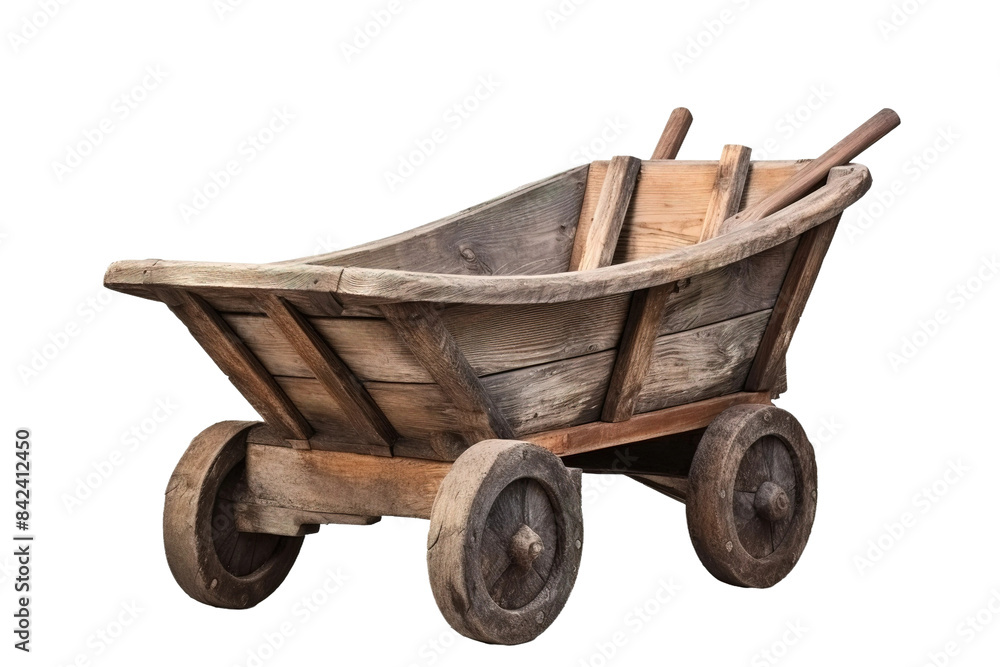 The Enchanted Wooden Wheelbarrow on White or PNG Transparent Background. The Enchanted Wooden Wheelbarrow on White or PNG Transparent Background.