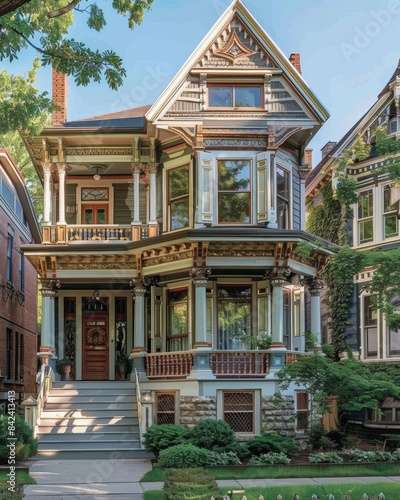 Victorian style home with ornate details.
