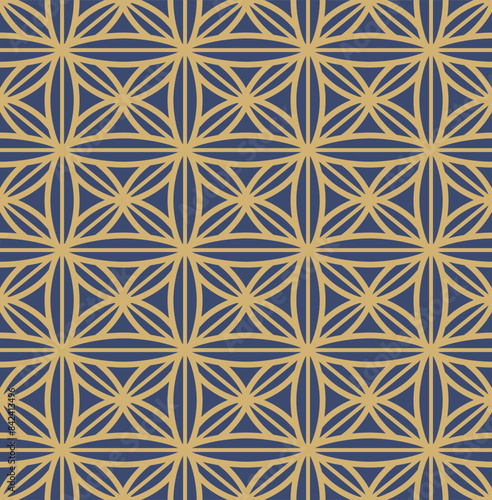 Japanese Diamond Flower Vector Seamless Pattern