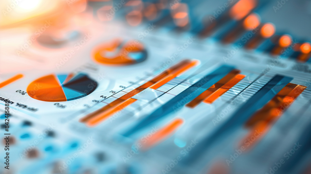 A closeup of financial performance charts and graphs A closeup of financial performance charts and graphs