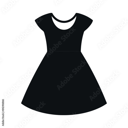 minimal and simple baby frock vector silhouette, white background