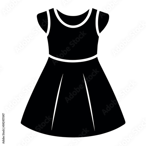 minimal and simple baby frock vector silhouette, white background