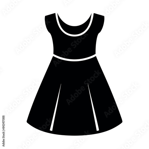 minimal and simple baby frock vector silhouette, white background