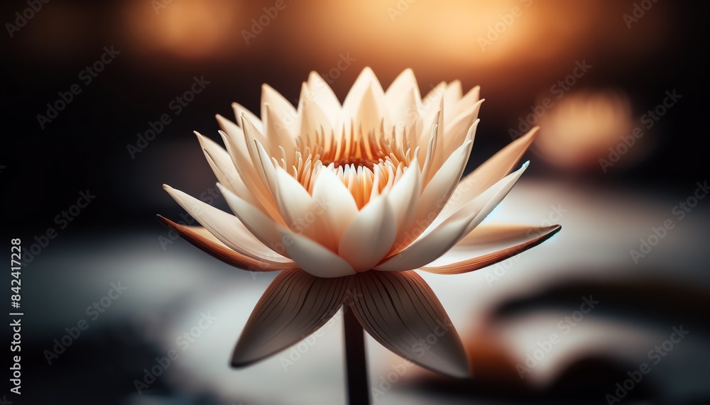 A close-up image of a single Water Lily flower