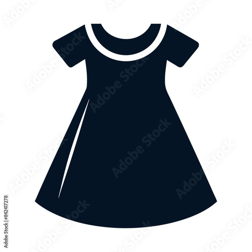 minimal and simple baby frock vector silhouette, white background