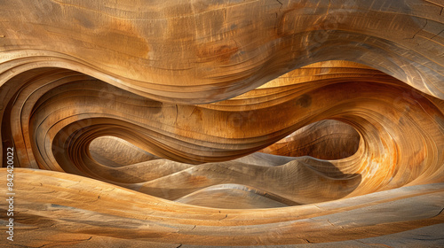 Sand wave in desert, undulating patterns, high contrast