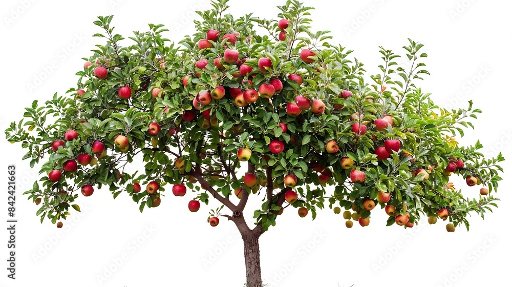 Apple Tree isolated on a white background : Generative AI Apple Tree isolated on a white background : Generative AI