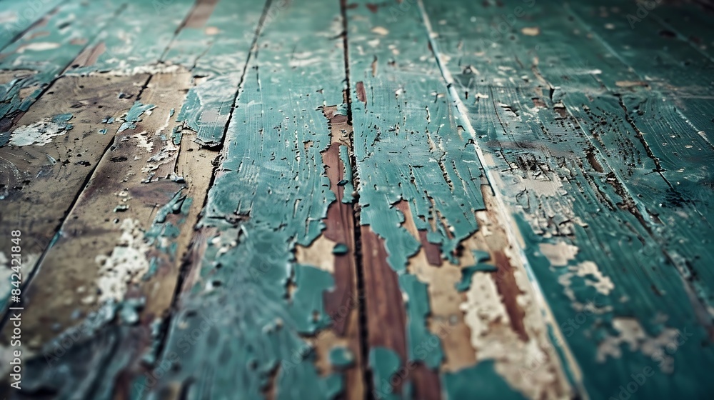 Fototapeta premium Grunge background Peeling paint on an old wooden floor : Generative AI