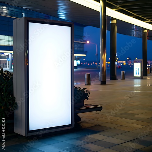Light box near airport's transit area awaits ad.