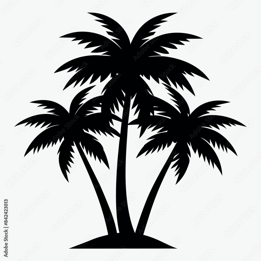 Fototapeta premium palm trees vector silhouette on a white background