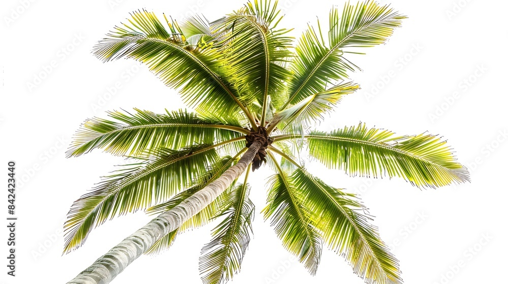 Fototapeta premium Cut out palm grove Palm tree isolated on white background Coconut tree High quality image for professional composition : Generative AI