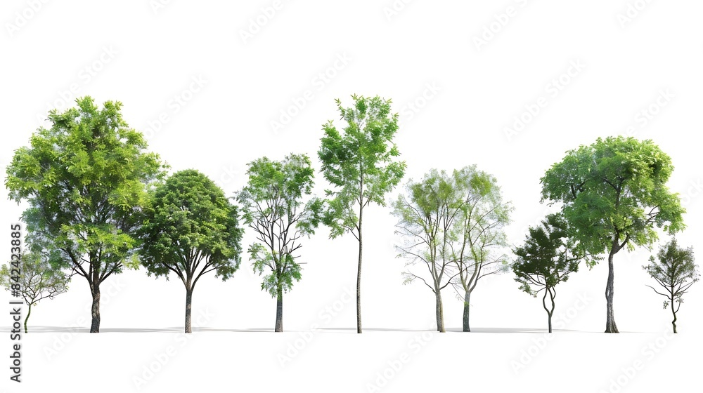 Collection of Isolated Trees on white background A beautiful trees from Thailand Suitable for use in architectural design Decoration work Used with natural articles both on print a : Generative AI Collection of Isolated Trees on white background A beautiful trees from Thailand Suitable for use in architectural design Decoration work Used with natural articles both on print a : Generative AI