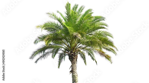 Green beautiful palm tree isolated on white background   Generative AI