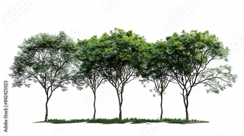 Trees isolated on white background tropical trees isolated used for design advertising and architecture : Generative AI