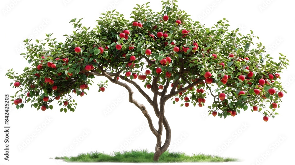 Apple Tree isolated on a white background : Generative AI Apple Tree isolated on a white background : Generative AI