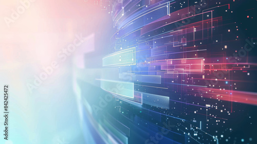 abstract curves lines background  glowing gradient information technology digital backdrop