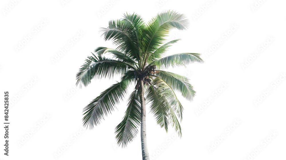 Coconut tree isolated on white background : Generative AI Coconut tree isolated on white background : Generative AI