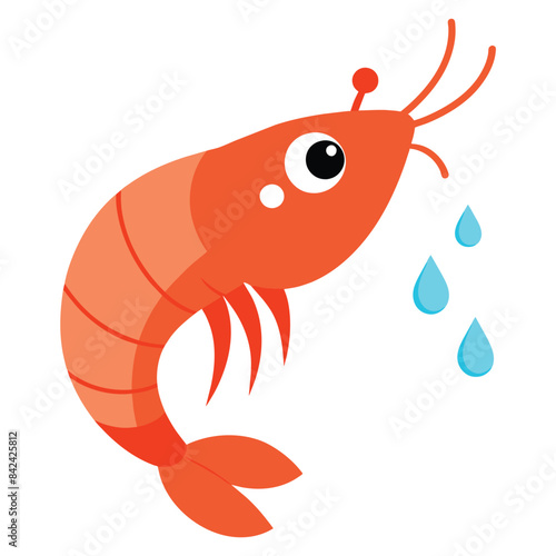 Vector illustration EPS 10 Antarctic Krill shrimp cries vector white background