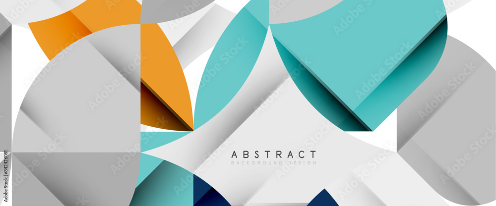 Minimal geometric elements on white. Petals, round triangles, star Minimal geometric elements on white. Petals, round triangles, star