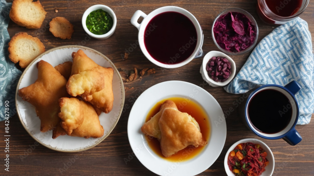 Nigerian Morning Delights: Start Your Day with Nigerian Cuisine, Enjoying Akara, Agege Bread, and Zobo Drink for Breakfast, Generative AI Nigerian Morning Delights: Start Your Day with Nigerian Cuisine, Enjoying Akara, Agege Bread, and Zobo Drink for Breakfast, Generative AI