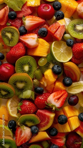 Vibrant Fresh Fruit Medley Representing Health and Diversity