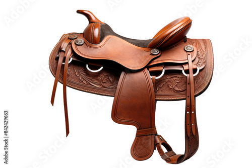 Majestic Saddle Symphony on White or PNG Transparent Background.