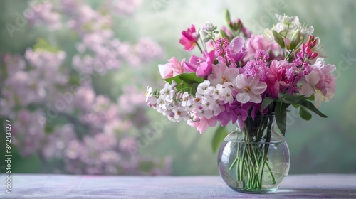 Wallpaper Mural Arrangement of spring blooms in a clear vase Torontodigital.ca