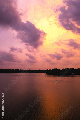 sunset over the lake