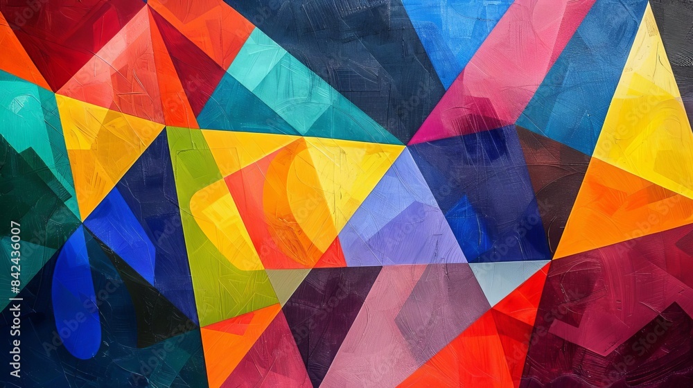 Abstract colorful geometric shapes, Abstract colorful geometric shapes,