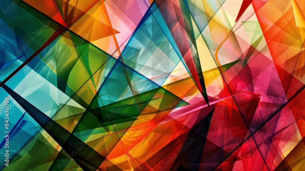 Abstract colorful geometric shapes, Abstract colorful geometric shapes,