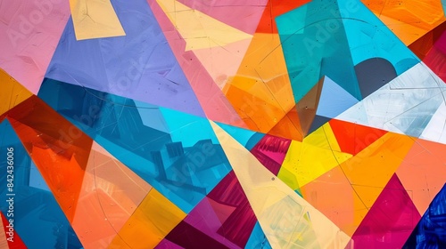 Abstract colorful geometric shapes 