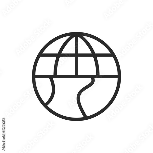 Planet half real, half digital, linear style icon. Digitalization. Editable stroke width