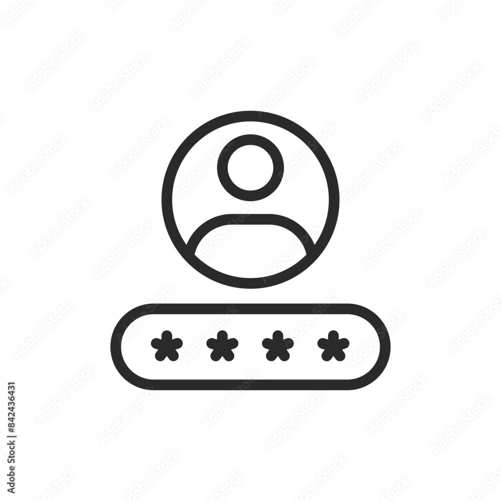 Shield with password, linear style icon. password protection and data security. Editable stroke width. Shield with password, linear style icon. password protection and data security. Editable stroke width.