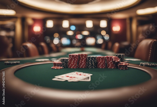 poker table at luxury casino
 photo