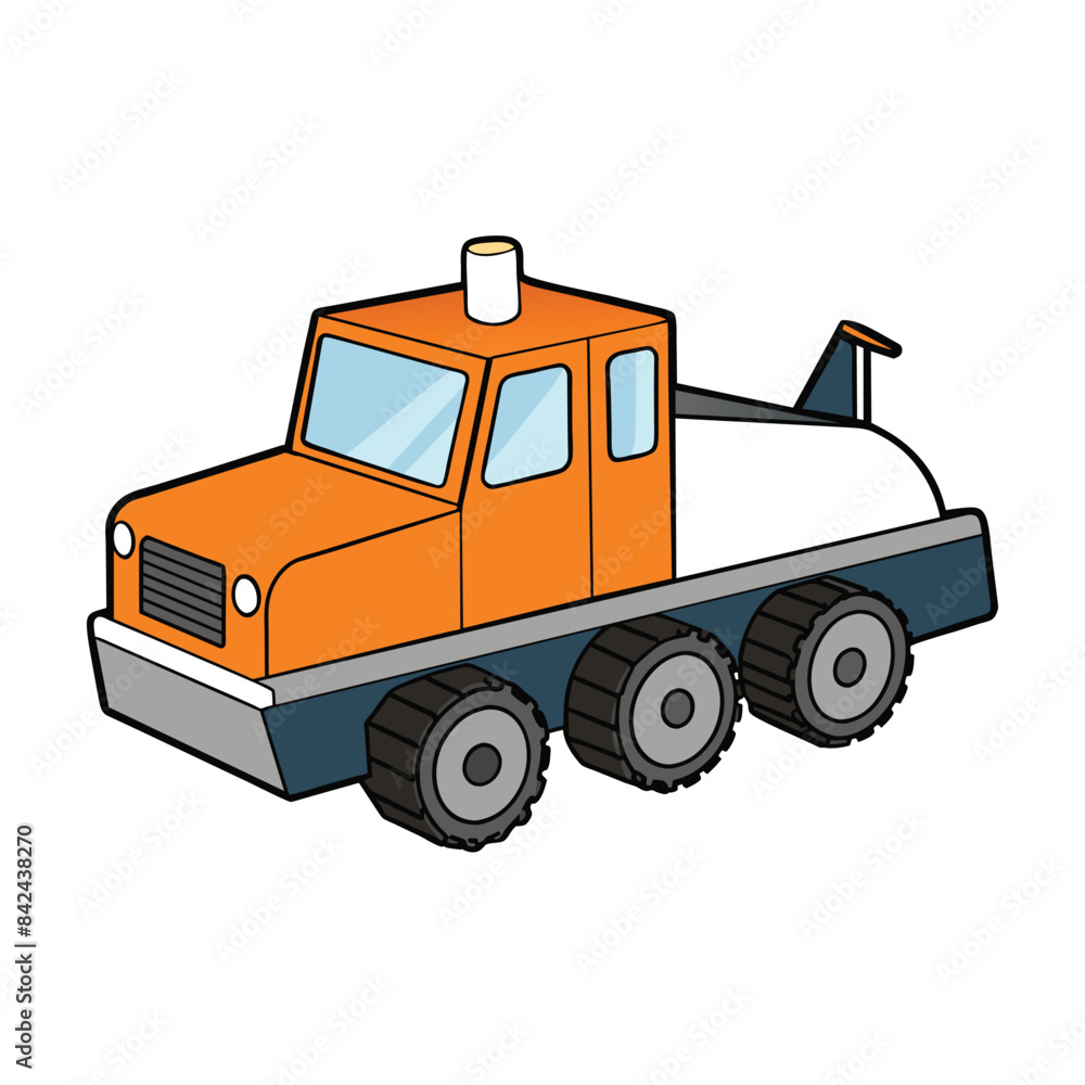 Naklejka premium Adobe Illustrator Artwork realistic Construction Cold Planer vehicle on white background vector illustration eps 10
