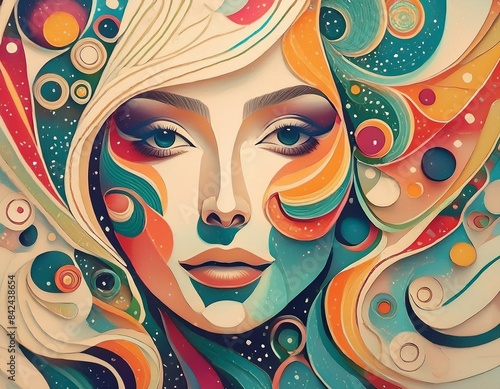 Abstract colorful portrait of a woman © Daniel