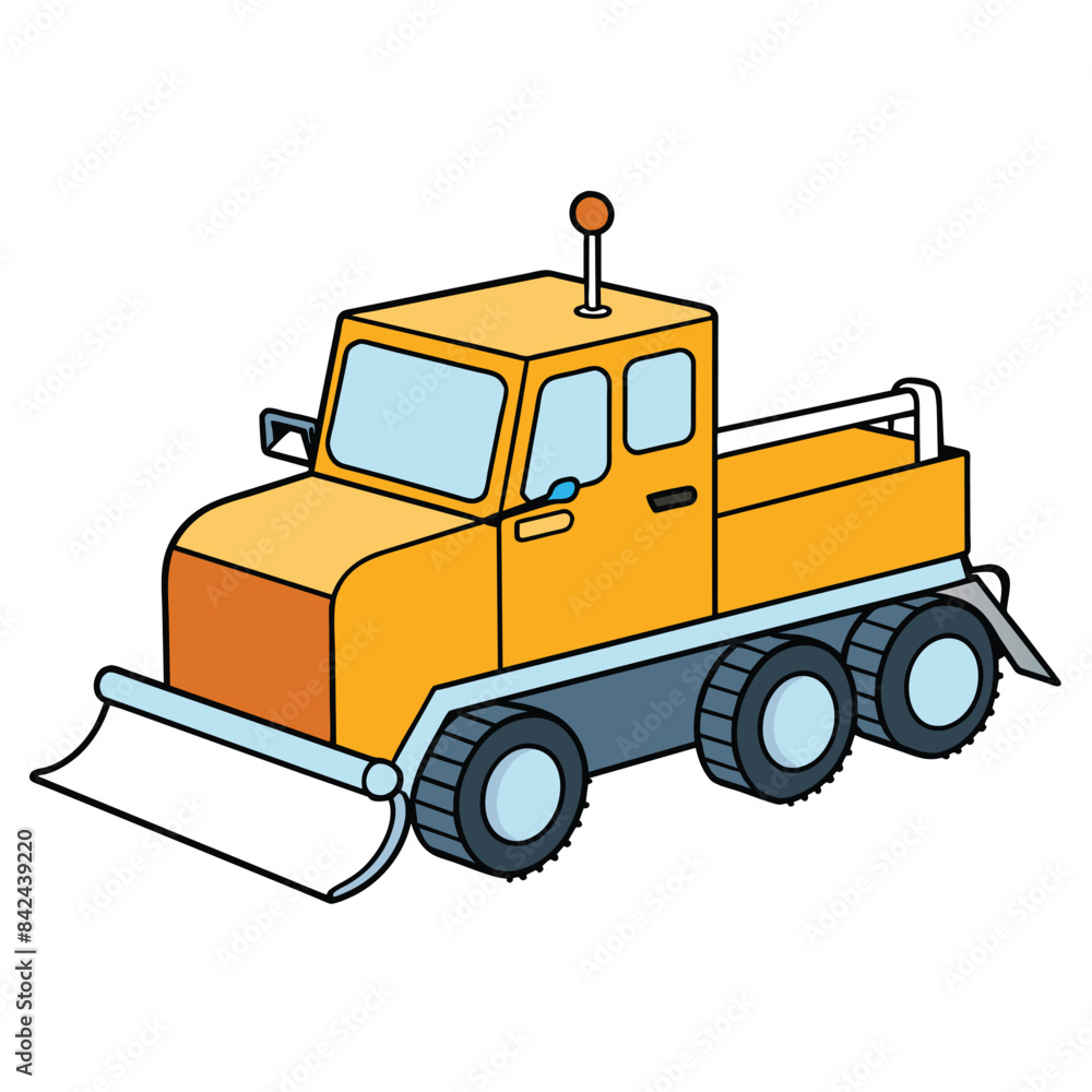 Naklejka premium Adobe Illustrator Artwork realistic Construction Cold Planer vehicle on white background vector illustration eps 10