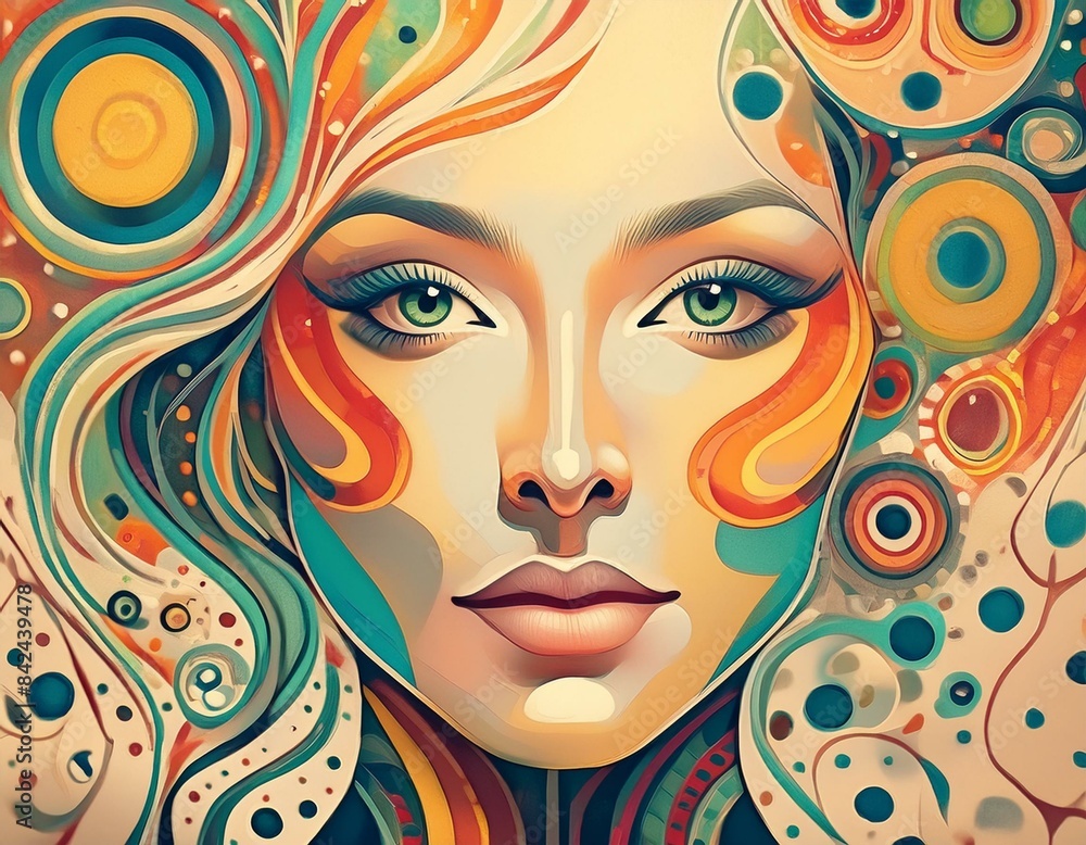 Fototapeta premium Abstract colorful portrait of a woman