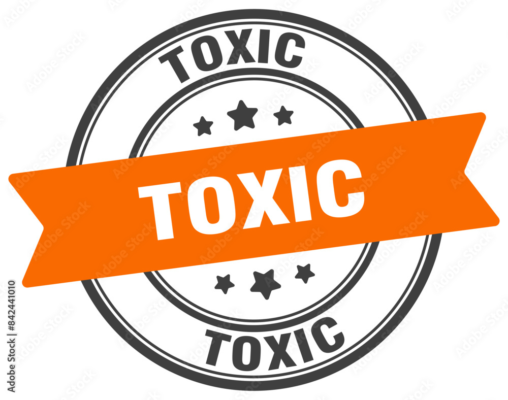 Fototapeta premium toxic stamp. toxic label on transparent background. round sign