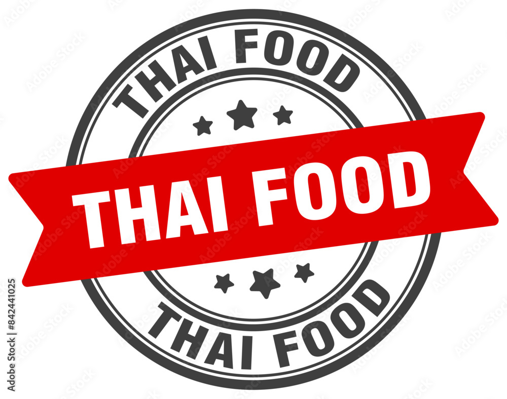thai food stamp. thai food label on transparent background. round sign thai food stamp. thai food label on transparent background. round sign