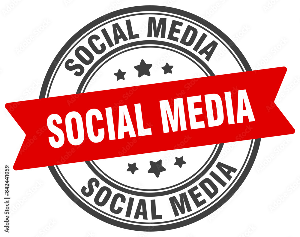 social media stamp. social media label on transparent background. round sign social media stamp. social media label on transparent background. round sign